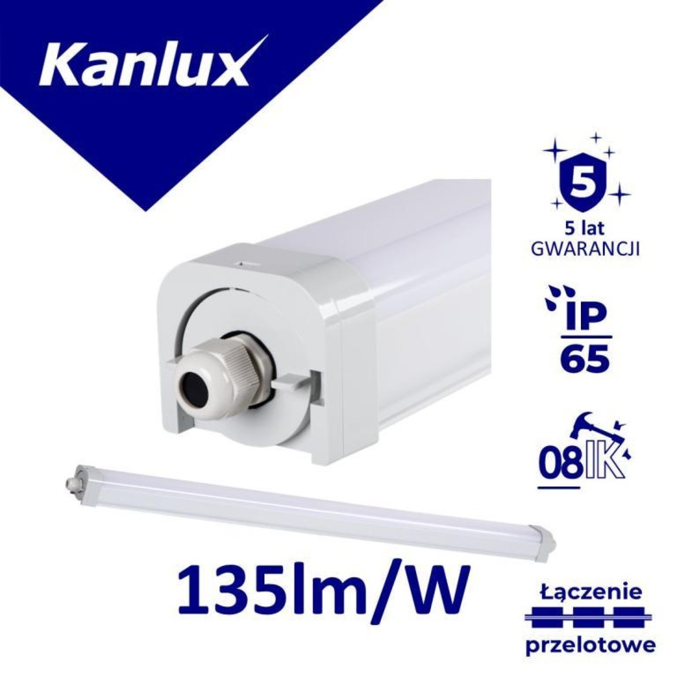 37W-NW 5000lm 4000K LED Hermetic Light IP65 TP STRONG 33168