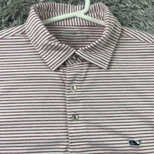 Vineyard Vines On the Go Sankaty Polo Shirt Red Size Medium Performance