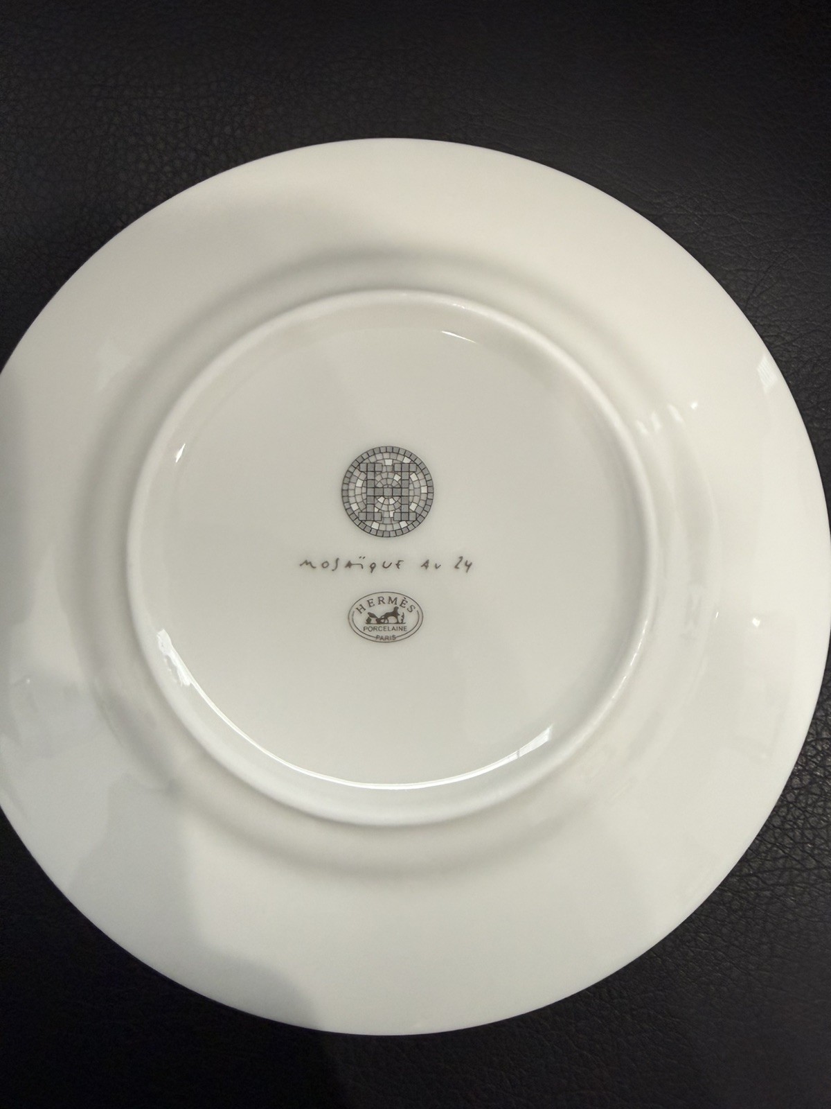 Hermes Platinum Silver Mosaic Series Bone China Coffee Cup and Saucer Set thumbnail 5