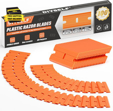 100 Pack Plastic Razor Blades, Blade Refill for Plastic Razor Blade Scraper, Dur