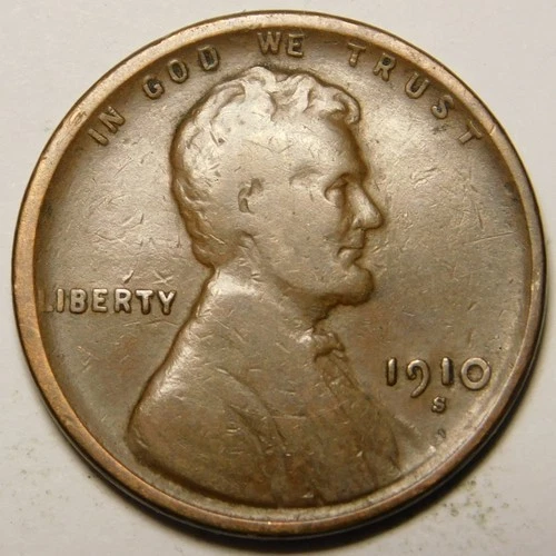 1910 S Lincoln Wheat Cent Penny  VG-F  "Actual Coin Pictured"