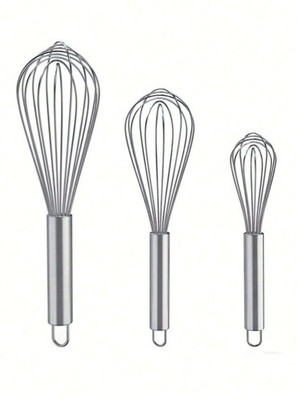 3 Stück Edelstahl Schneebesen Set 6 Draht Schneebesen 8/10/12 Zoll Küche UR .a