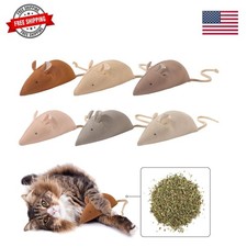 Catnip Mice Toys for Cats, 6PCS Large Interactive Fabric Mouse Toys for Indoo...