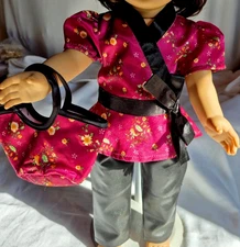 3 PC  TOP PLEATHER PANTS PURSE  FOR  18"  GIRL DOLLS NEW - DOLL NOT INCLUDED