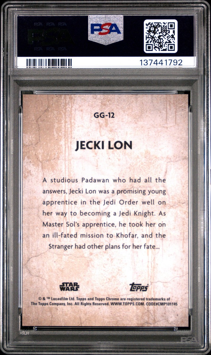 2025 TOPPS CHROME STAR WARS GALACTIC GRAFFITI #GG12 JECKI LON PSA