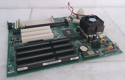 BCM SQ578 Socket 7 MB W/ AMD-K6-2/400AFR CPU, & Heatsink/Fan