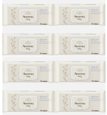 Image of Aveeno Daily Care Baby Wipes Gently Cleanses Pack of 8 Wipes