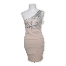 Lipsy, Cocktailkleid, Größe: S, Beige/Silber, Elasthan/Polyester, Sonstiges #00b