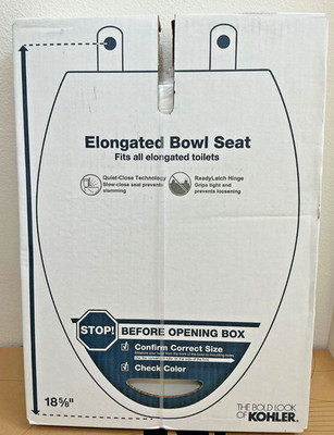 Kohler 4636-RL-0 Cachet Quiet Close Elongated Toilet Seat White ReadyLatch - NEW
