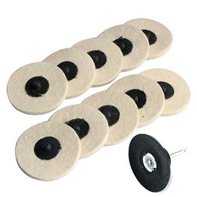 3 inch 10pcs Sanding Pad Wool Felt Quick Change Disc Roll Lock Surface 