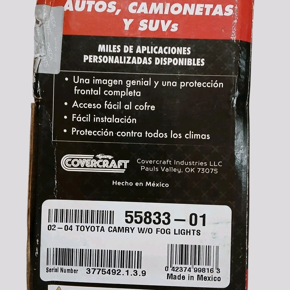 Sujetador de cubierta delantera Lebra para Toyota Camry 2002-2004 sin luces antiniebla protector de capó Foto 4 de 4