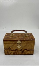 Vintage 1950s Stylecraft Miami Purse Gold Lucite Handle and Body Box Purse Great