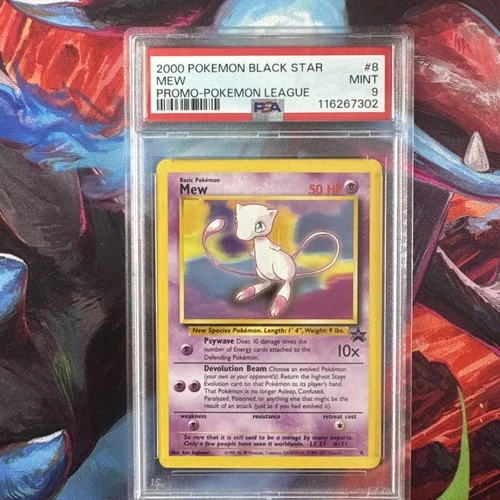 2000 POKEMON PROMO BLACK STAR POKEMON LEAGUE #8 MEW PSA 9