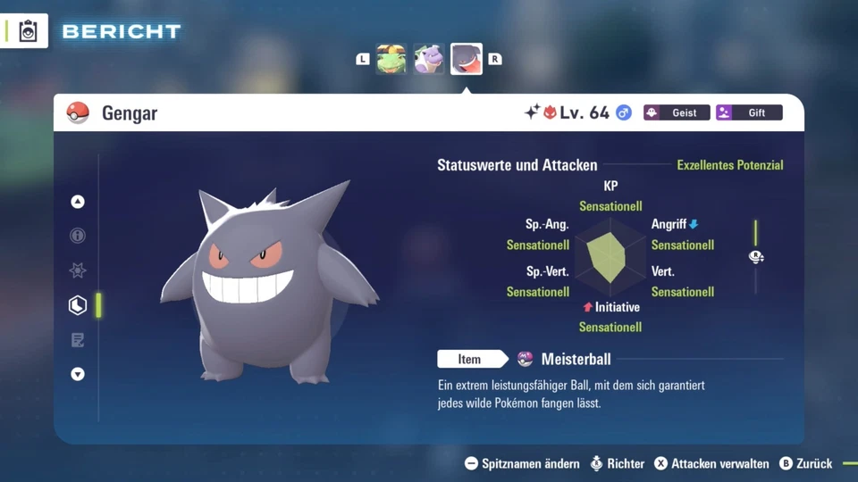 NINTENDO Shiny Alpha Gengar - 6IV/DV - Pokemon Legenden ZA - Legends ZA