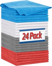 Shop Towels, Microfiber Cleaning Cloth Bulk, 24 Pack Microfiber Towels for Cars,