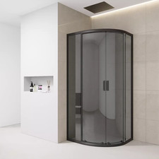 Black Quadrant Shower Enclosure 6mm Easy Clean Twin Sliding Doors 700 800 900