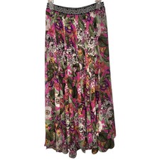 Maeve Floral Print Midi Length Skirt Size Small
