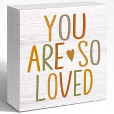 Nursery Quote Wood Block "You Are So Loved" Warm Tone Boho Wooden Sign