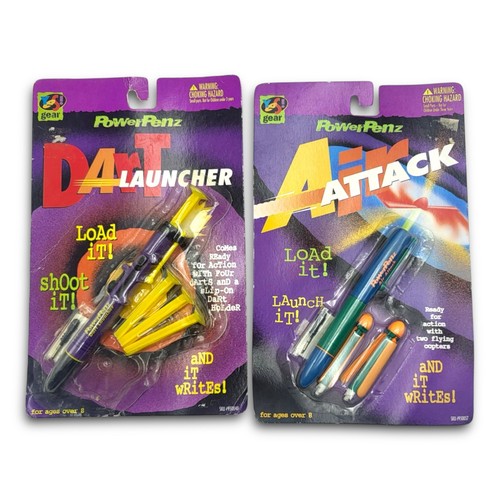 POWER PENZ Yes Gear Lot of 4 Vtg SEALED Dart Launcher Air Attack FM ...