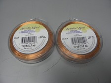 TWO COUNT ARTISTIC WIRE 20 GA .032 in 15YD NATURAL COPPER CRAFT WIRE