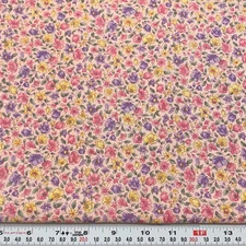 Vintage Cranston Florals on Pink Cotton Fabric by the HALF YARD