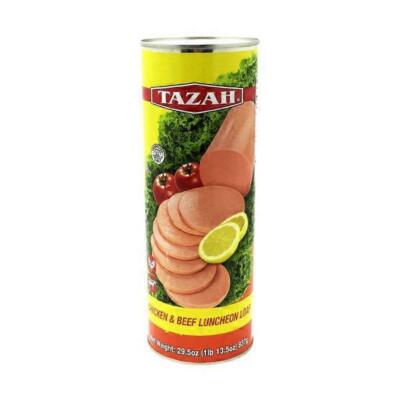 Tazah Chicken Beef Halal Luncheon Loaf Meat One (1) Can