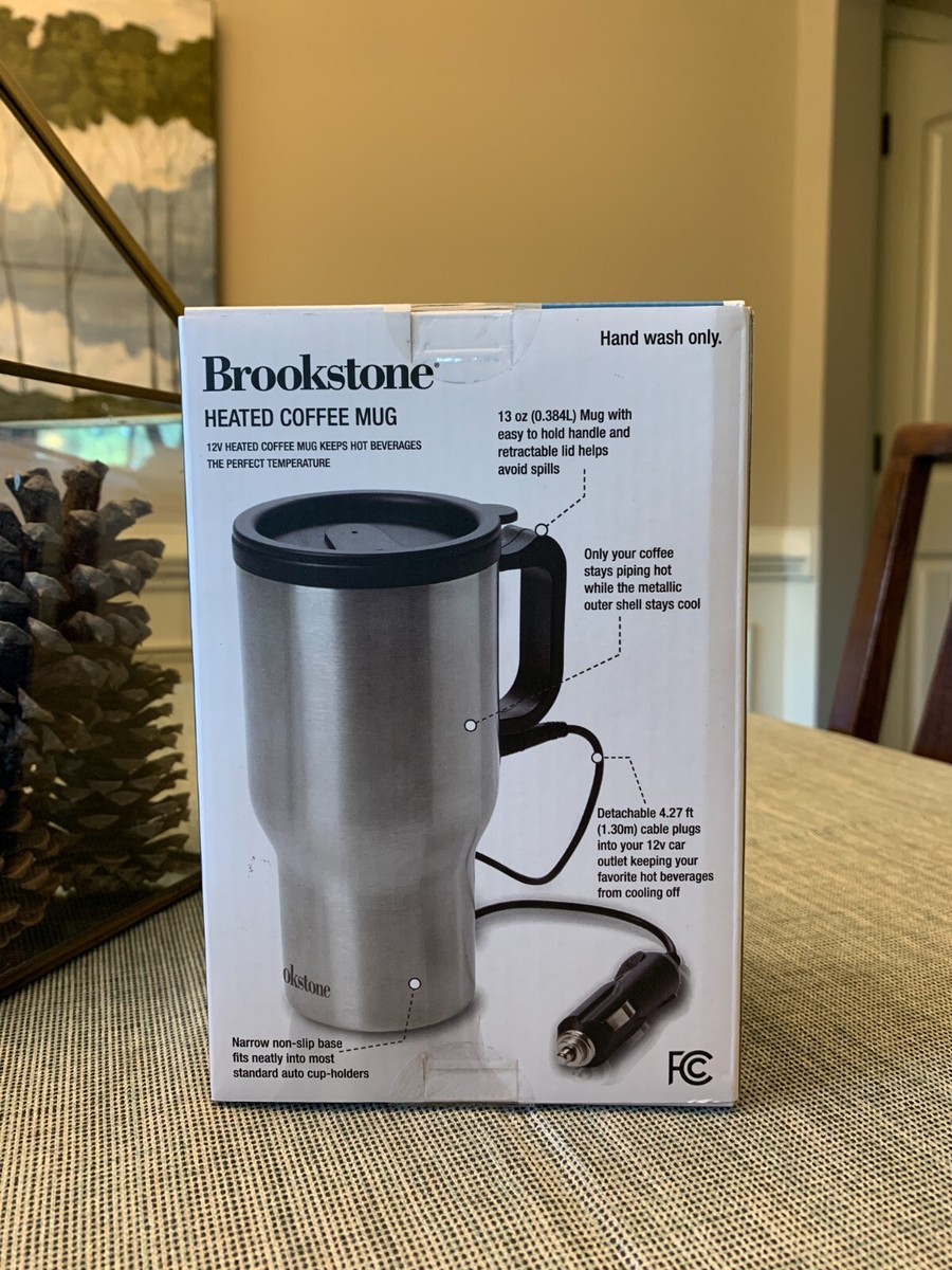 NEW IN BOX! Brookstone Heated Coffee Mug 12V Car Outlet 13oz Travel Coffee  Mug | eBay