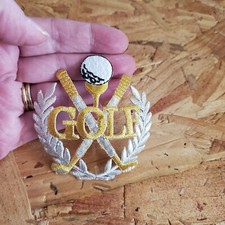 Golf Crest - Golfing - Sports - Embroidered Iron On Patch - Crafts, Shirt Logo