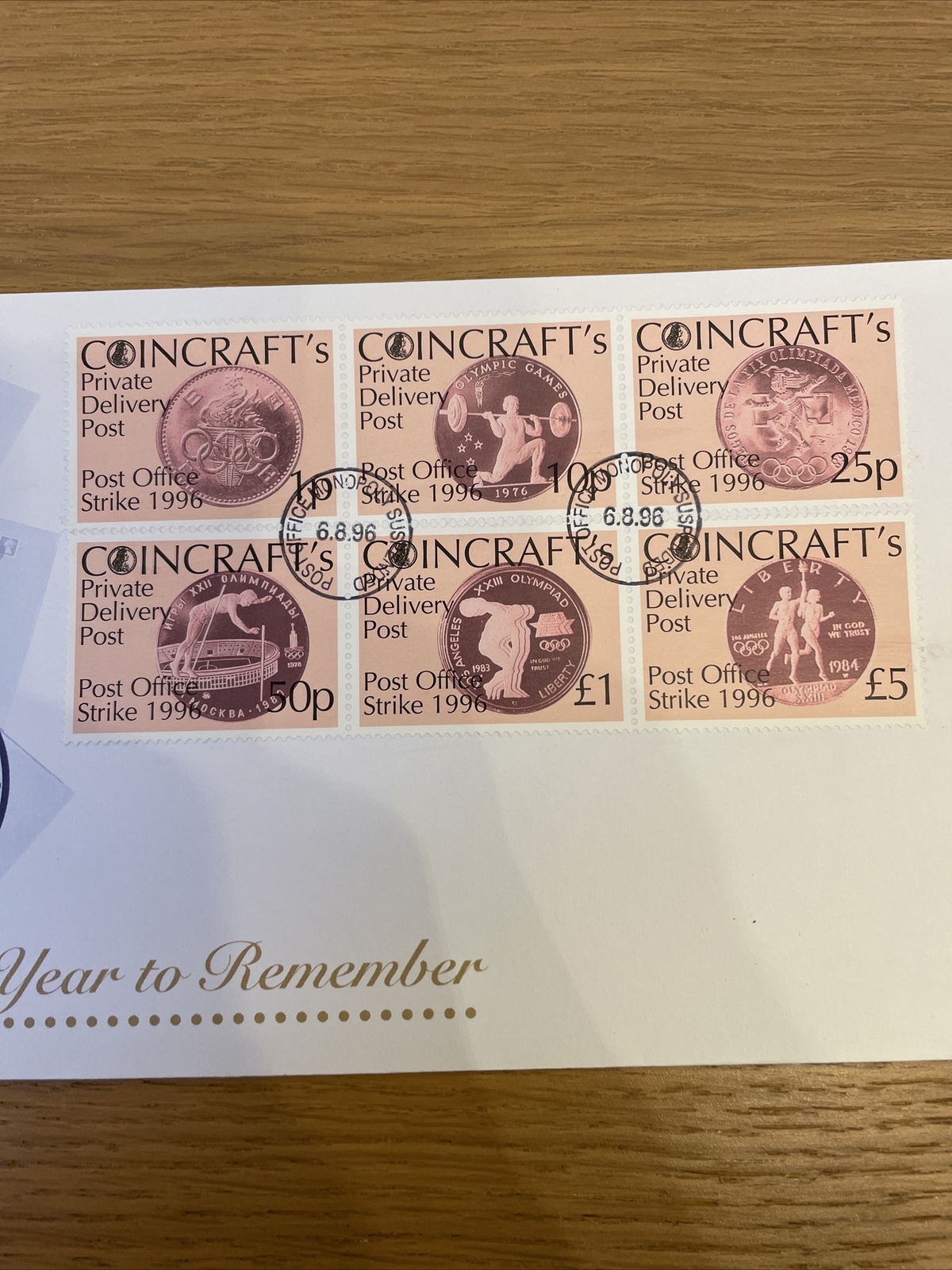 Pair Of 1996 London Coincraft Private Stamp First Day Covers. Post