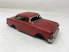 Vintage Tin Litho Opel Friction Car 2 Door Coupe 6.25" 1950s Toy missing headlig