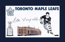 Pete Langelle signed Toronto Maple Leafs hockey index card 1917-2010
