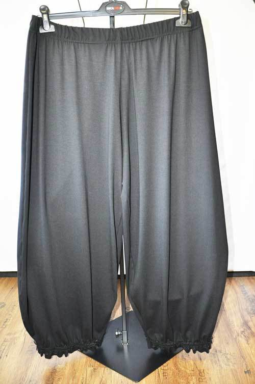 Layered Noble Big Balloon Pants Ruffle on Leg JERSEY Black XXL 