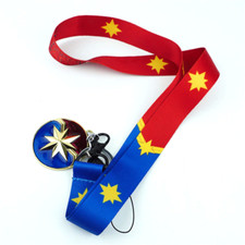Captain Marvel LANYARD W/ Metal Charm  Keychain