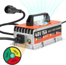 48V 15A Golf Cart Smart Battery Charger for EzGo Club Car TXT RXV Yamaha IP67