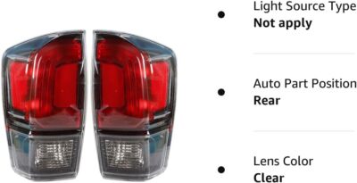 Interior Lights For Toyota Tacoma Smoked LED Tail Lights For 2016-2023 Toyota Tacoma - Black Housing, Pair Toyota Tacoma Tail Lights - Foto 9