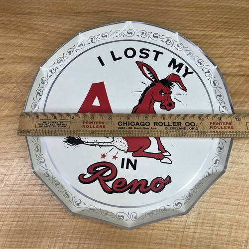 Vintage I Lost My Ass In Reno Aluminum Plate Tray Platter Rare Souvenir - Picture 6 of 6