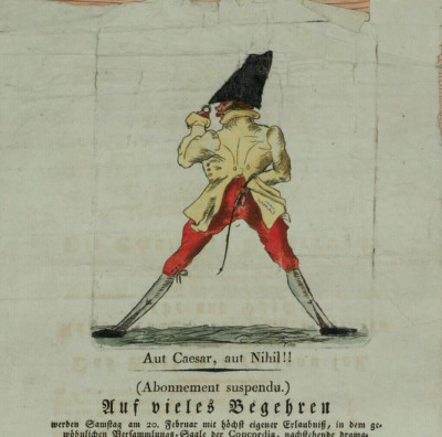 Theatre poster ''Aut Caesar, aut Nihil'', ''Caesar or nothing'', opera comedy, drama