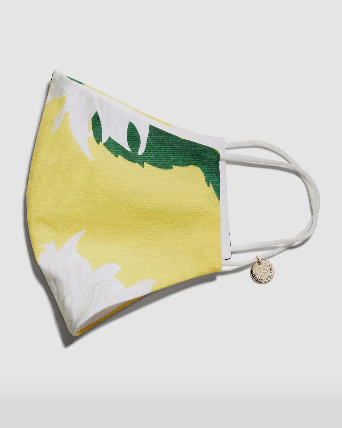 $95 Carolina Herrera White Yellow Floral Dahlia-Print Face Mask USA Covering
