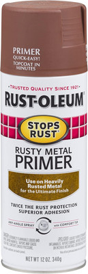 7769830 Stops Rust Rusty Metal Primer Spray, 12 Oz, Flat Brown