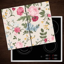 Glass Worktop Saver Ceramic Induction Hob Protector Cover Victorian bouquet