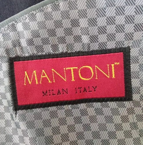 Mantoni Milan Italy Suit Coat Blazer Jacket Size 42R Wool Super 140 Black Formal - Picture 3 of 5
