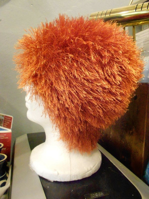 Chemo Fun Fur Hat Hairy Cap Soft feeling Burnt Orange
