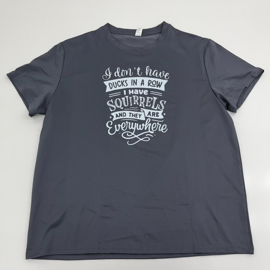 FILA T shirt donna grigio scuro ""Ducks In A Row"" stampa grafica maniche corte taglia XL