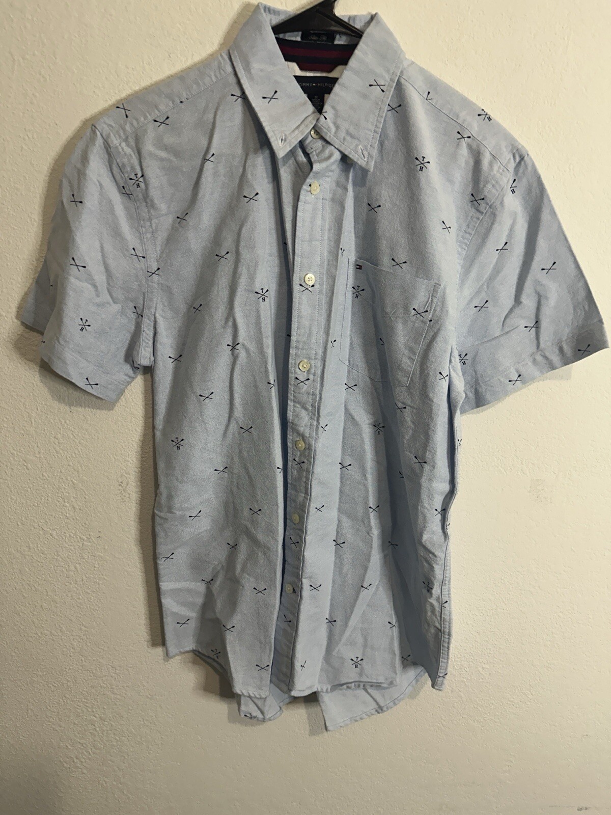 FILA Polo Tommy Hilfiger uomo blu chiaro remi canottaggio manica corta taglia media