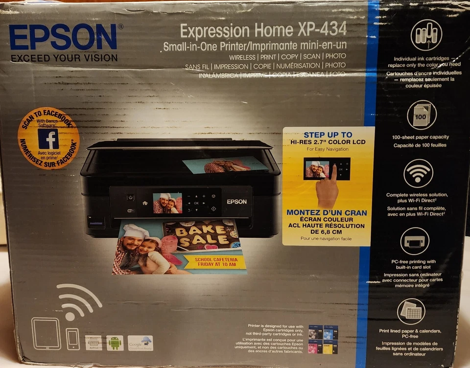 EPSON EXPRESSION HOME XP-434 Small-in-One Printer Wireless Scan Copy. Tested! - Image 2 of 2