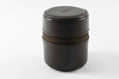 Leica Leitz Brown Hard Leather zipper Lens Case (H-3.5" Dia-2.5") #G139