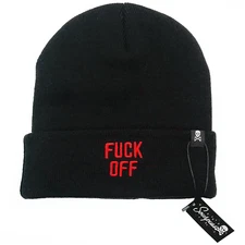 Sourpuss F*CK OFF Womens Beanie Alternative Womens Clothing