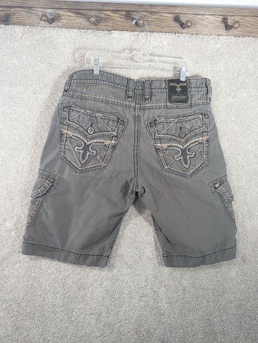 Gray Classic 6 Pocket Cargo Jean Shorts 