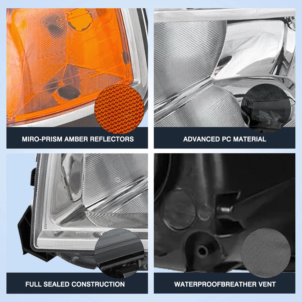 Conjunto de faros esquineros ámbar carcasa cromada Honda Pilot 2006 2007 2008 Foto 4 de 4