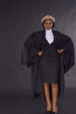 Barrister Gown, Wig and Band/Collarette Set - Legal wear package